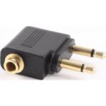3.5mm Airline Airplane Adapter Black